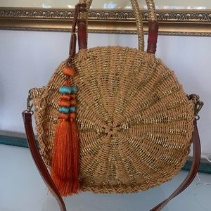 Metallic Straw crossbody bag